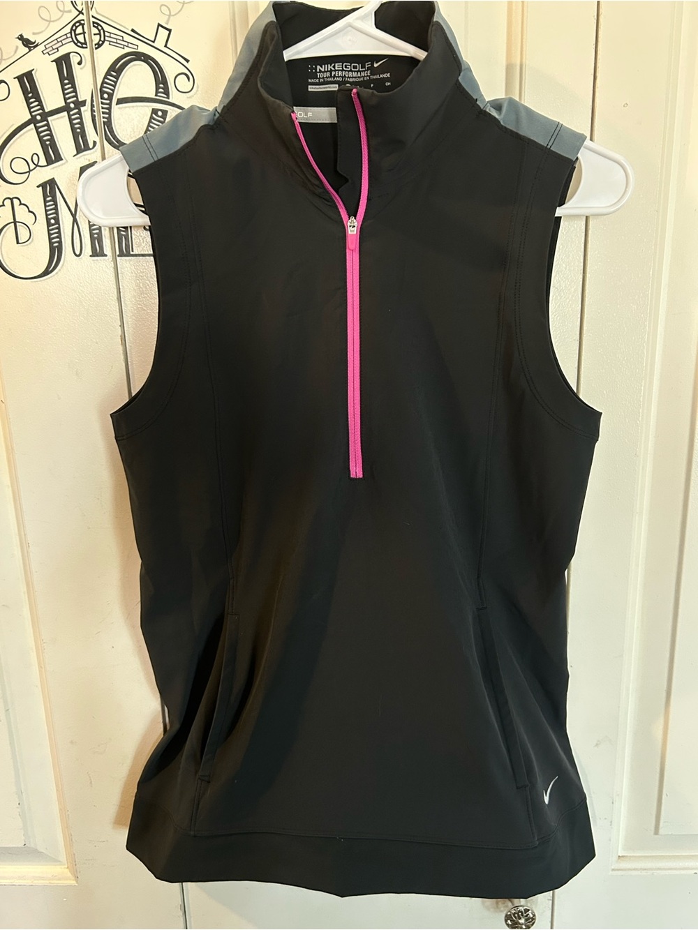 Nike Golf Tour Performance Top Women's Size Small Black Pink Zip Up